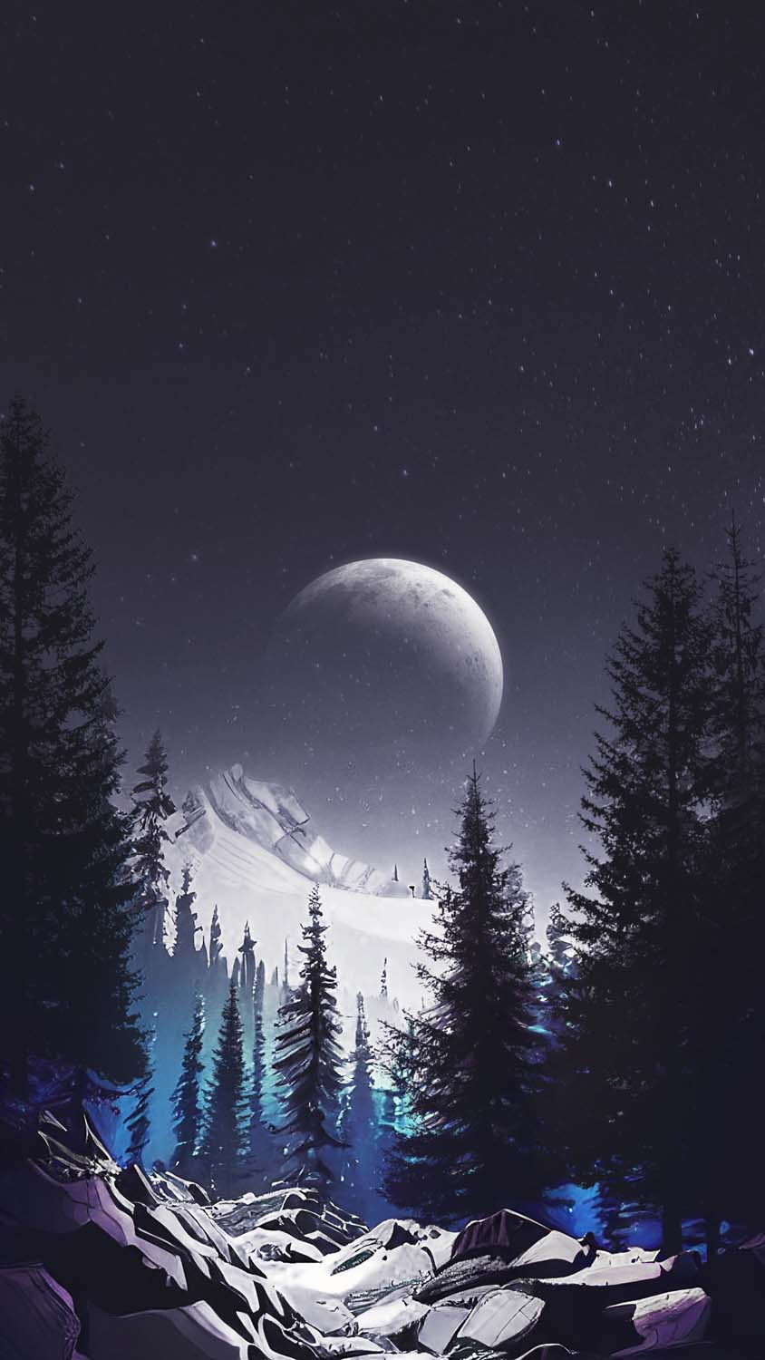 Snow Moon iPhone Wallpaper HD