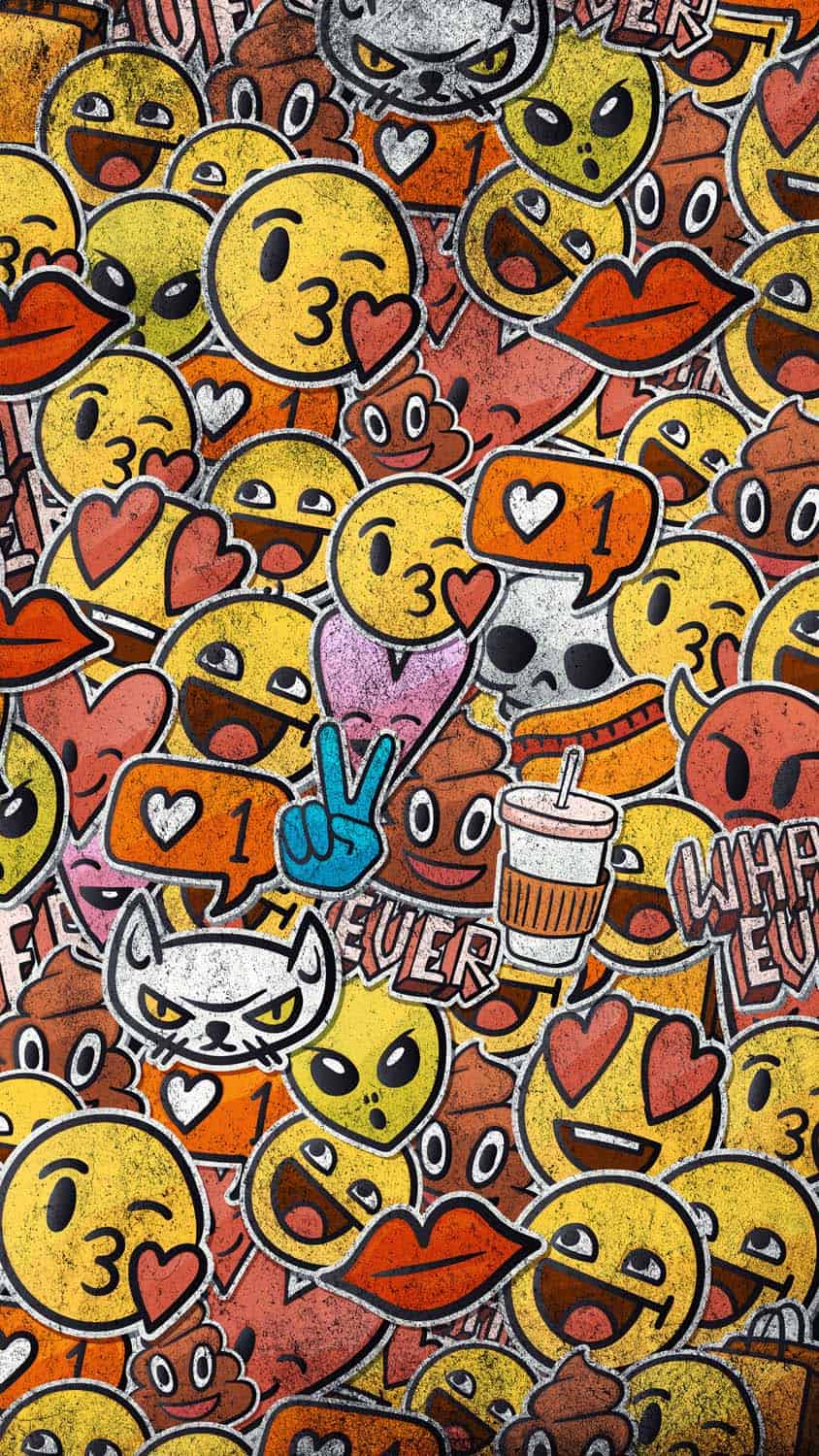 Social Media Emojis iPhone Wallpaper HD