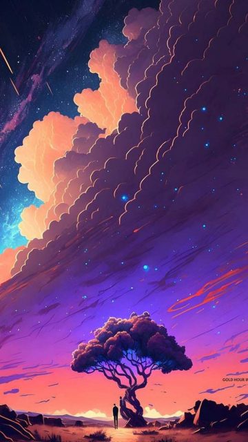 Space Behind Clouds iPhone Wallpaper HD