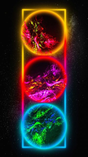 Space Planets Traffic Signal iPhone Wallpaper HD