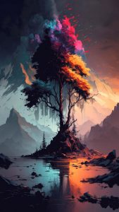 The Giant Tree Ai Art iPhone Wallpaper HD