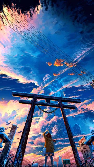 Torii and the Sky iPhone Wallpaper HD