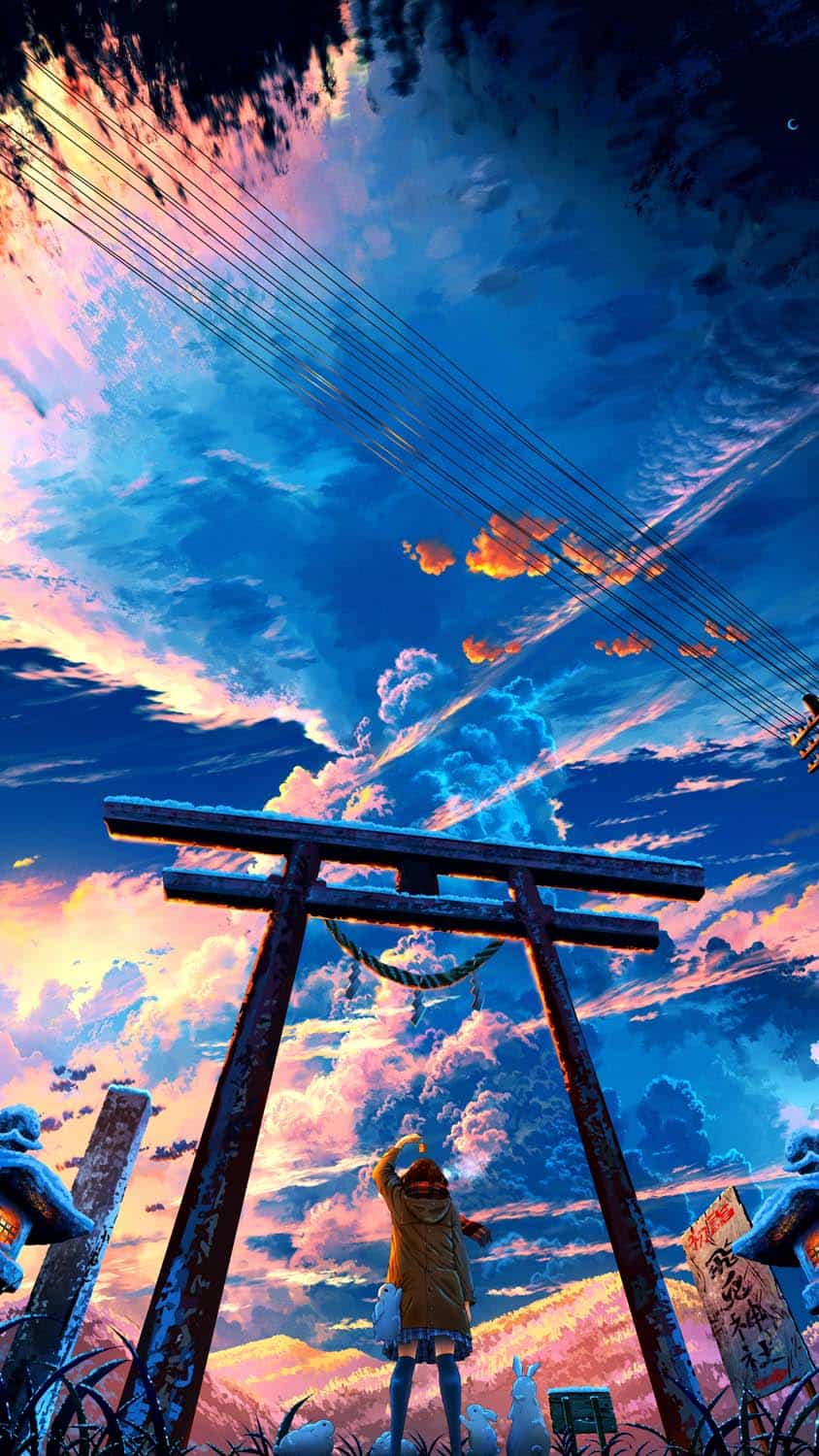 Torii and the Sky iPhone Wallpaper HD