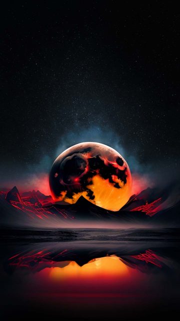Volcanic Moon iPhone Wallpaper HD