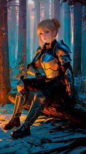 Warrior Girl Beautiful Anime iPhone Wallpaper HD