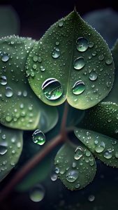 Water Drops on Leaves iPhone Wallpaper HD