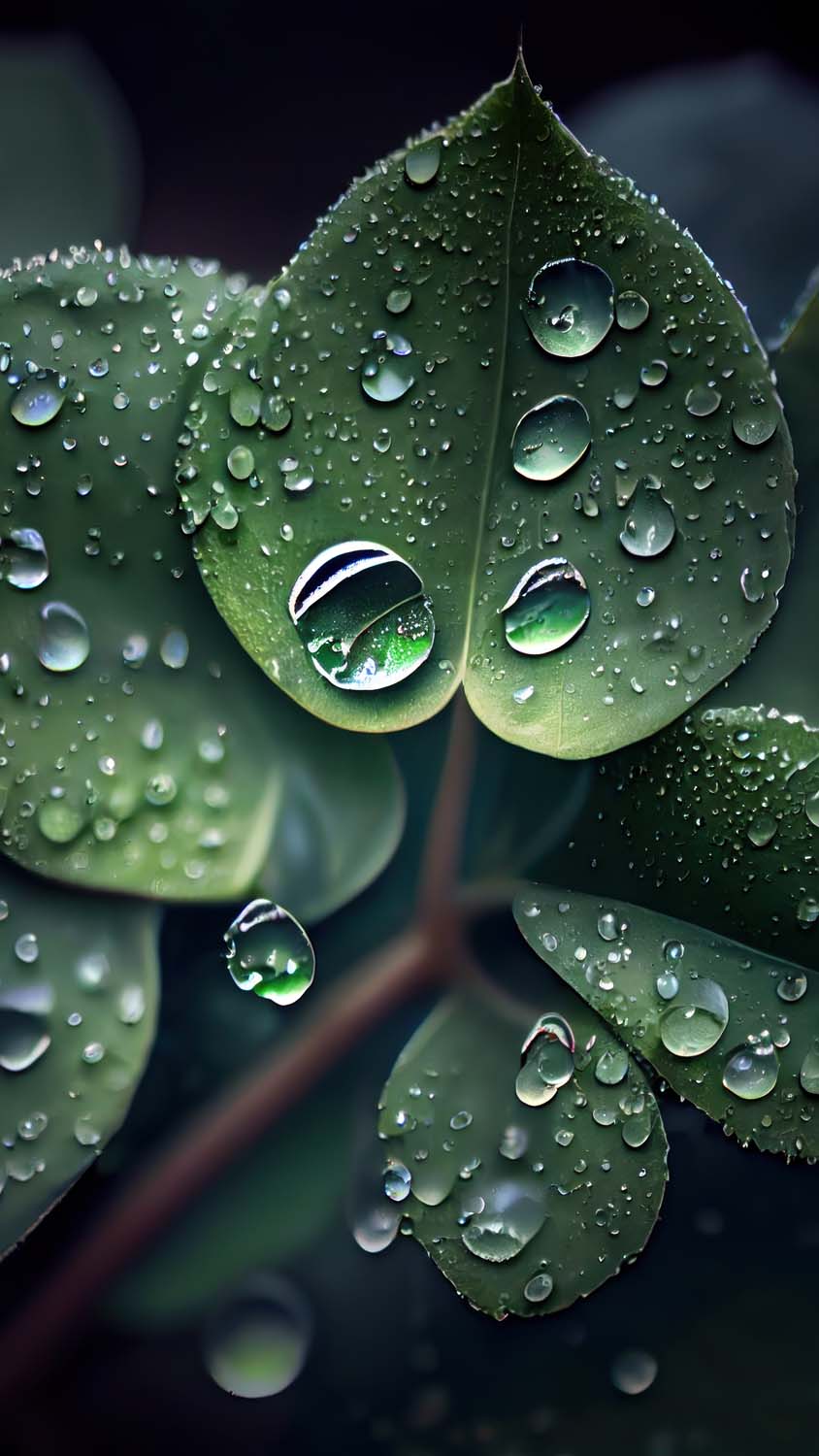 Water Drops on Leaves iPhone Wallpaper HD