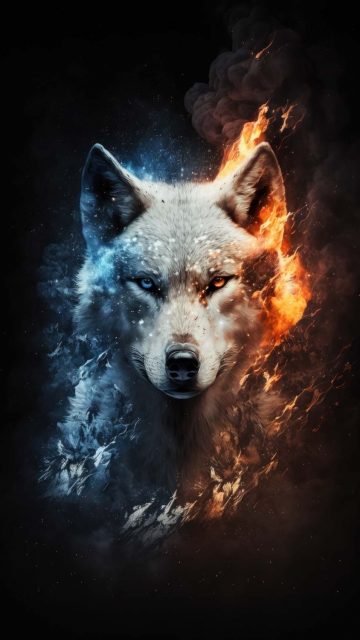 White Wolf Ai Art iPhone Wallpaper HD