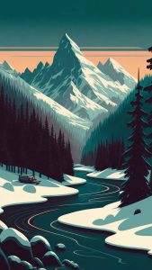 Wintertide Ride iPhone Wallpaper HD