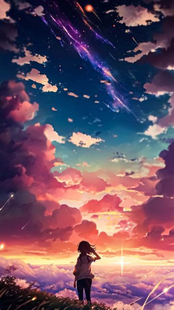 Anime Sky Horizon iPhone Wallpaper HD
