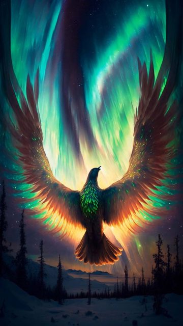 Aurora Bird iPhone Wallpaper HD