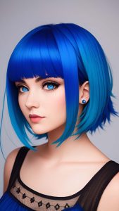Blue Hairstyle Girl iPhone Wallpaper HD