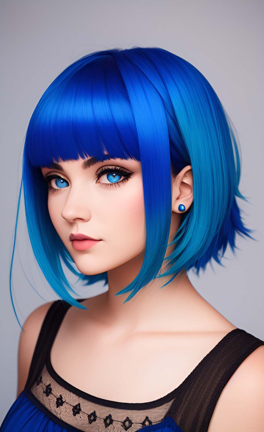Blue Hairstyle Girl iPhone Wallpaper HD