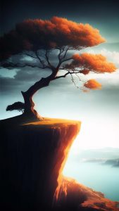 Cliff Tree iPhone Wallpaper HD