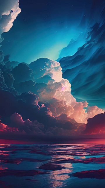 Cloudy Ocean iPhone Wallpaper HD