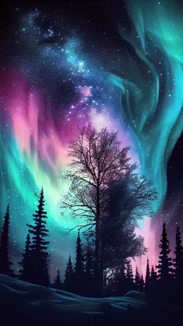 Colorful Northern Lights iPhone Wallpaper HD