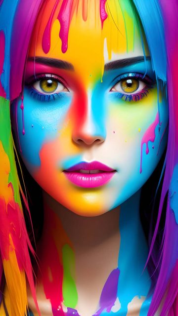 Colourful Girl iPhone Wallpaper HD