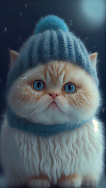 Cute Cat Winter iPhone Wallpaper HD