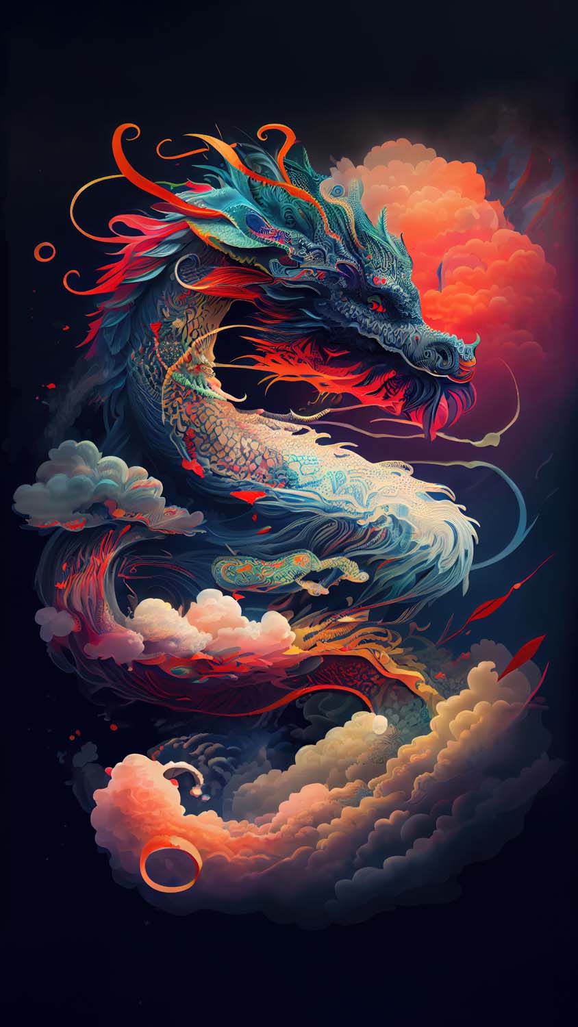 Dragon in Clouds iPhone Wallpaper HD