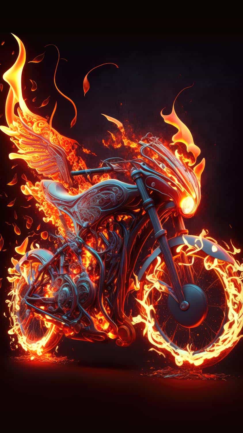 Fire Motorcycle iPhone Wallpaper HD