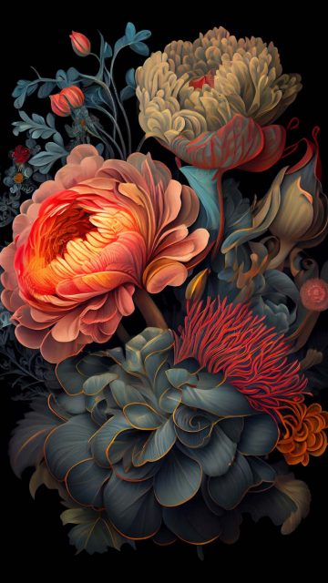 Flowers Art iPhone Wallpaper HD