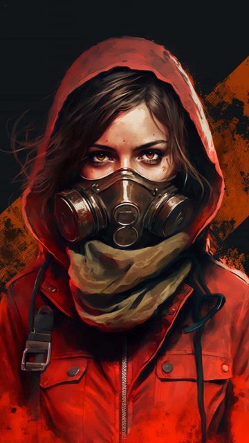 Gas Mask Girl iPhone Wallpaper HD