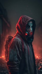 Gas Mask Hoodie Guy iPhone Wallpaper HD
