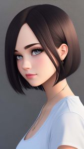 Girl Portrait Bob Hairstyle iPhone Wallpaper HD
