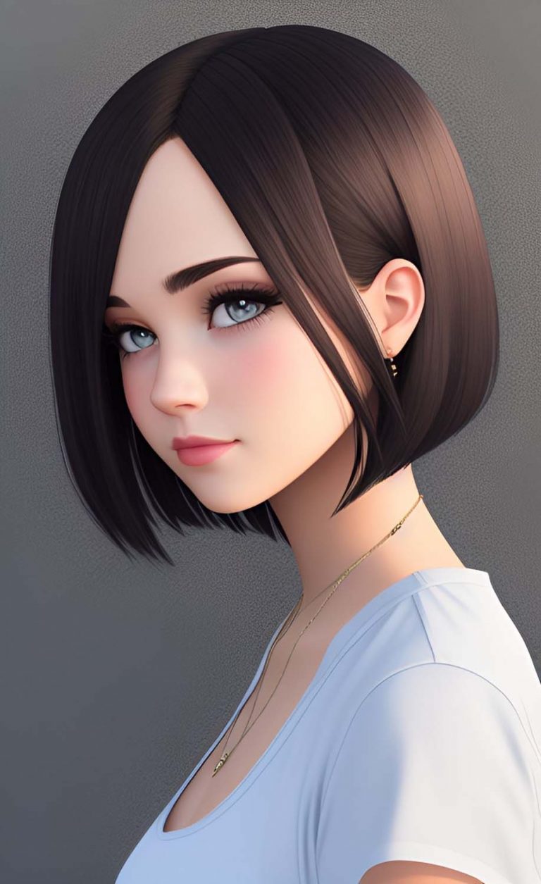 Girl Portrait Bob Hairstyle iPhone Wallpaper HD - iPhone Wallpapers