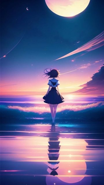 Girl vs Ocean iPhone Wallpaper HD