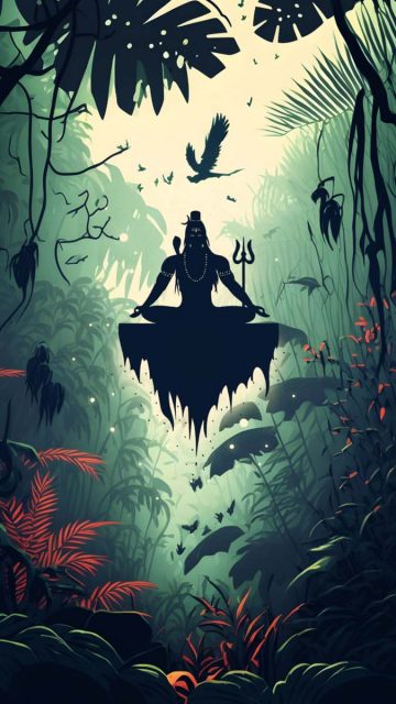 God Shiva Meditation iPhone Wallpaper HD