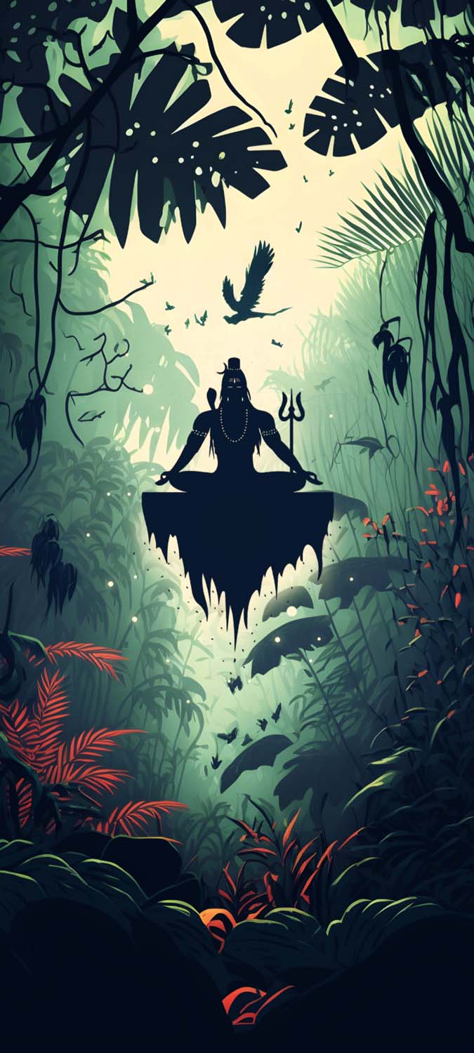 God Shiva Meditation iPhone Wallpaper HD