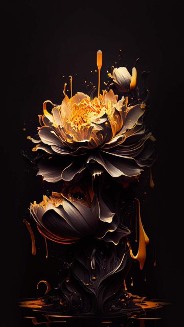 Golden Flower iPhone Wallpaper HD