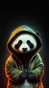 Hoodie Panda Cute iPhone Wallpaper HD