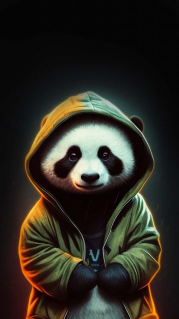 Hoodie Panda Cute iPhone Wallpaper HD