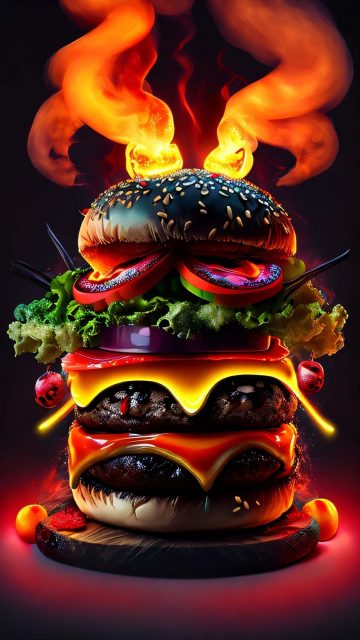 Hot Burger iPhone Wallpaper HD