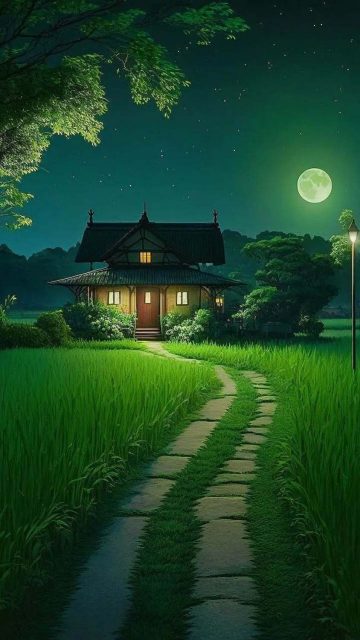 House in Nature iPhone Wallpaper HD