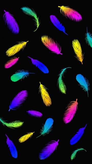 Multi Colour Feathers iPhone Wallpaper HD