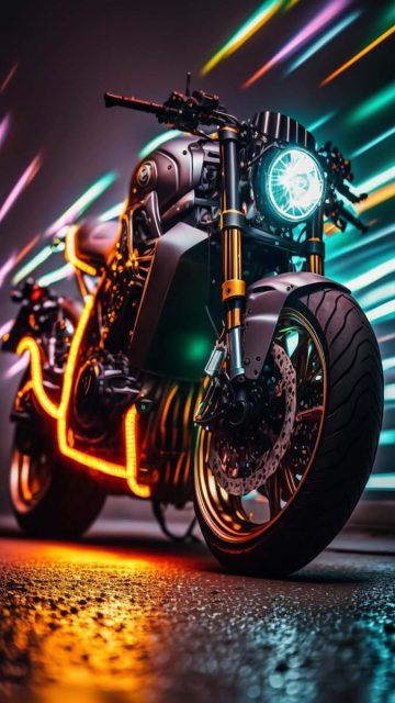 Neon Super Motorcycle iPhone Wallpaper HD