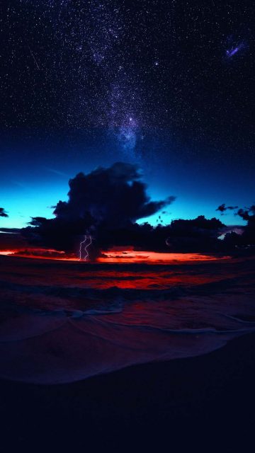 Ocean Horizon Thunderstorm iPhone Wallpaper HD