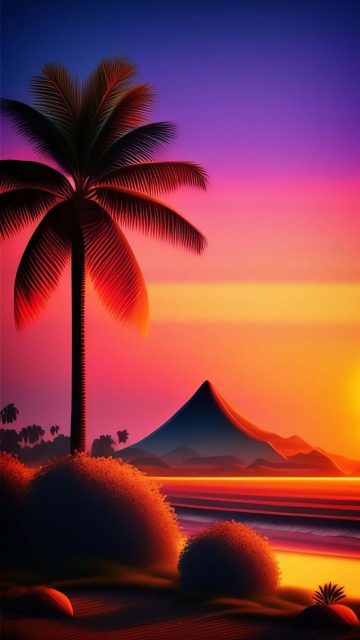 Palm Tree Sunset iPhone Wallpaper HD