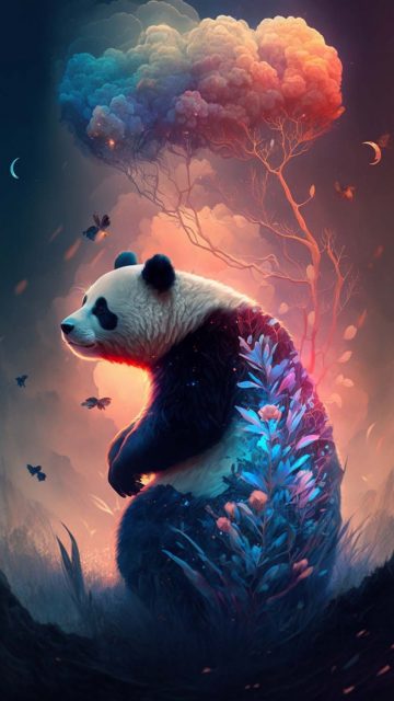 Panda Art iPhone Wallpaper HD