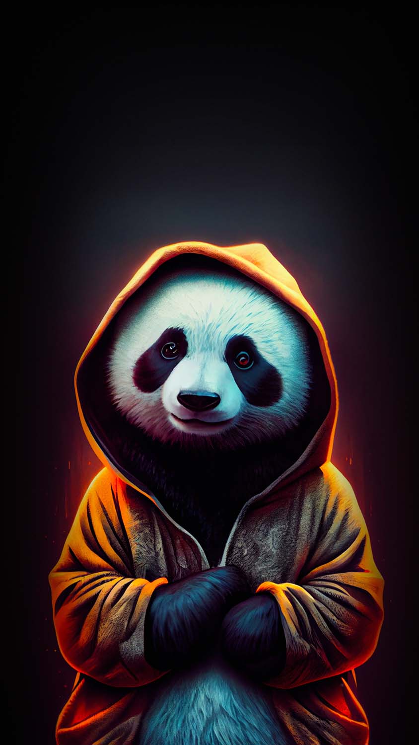 Panda in Hoodie iPhone Wallpaper HD