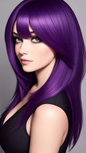 Purple Hairstyle Girl Portrait iPhone Wallpaper HD