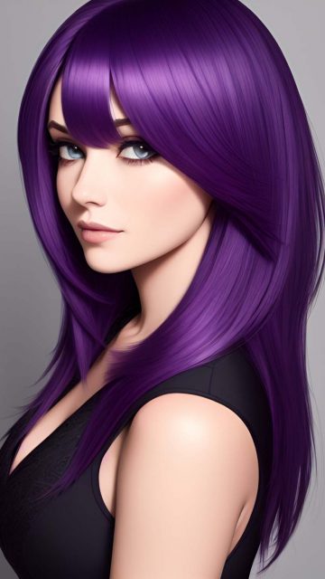 Purple Hairstyle Girl Portrait iPhone Wallpaper HD