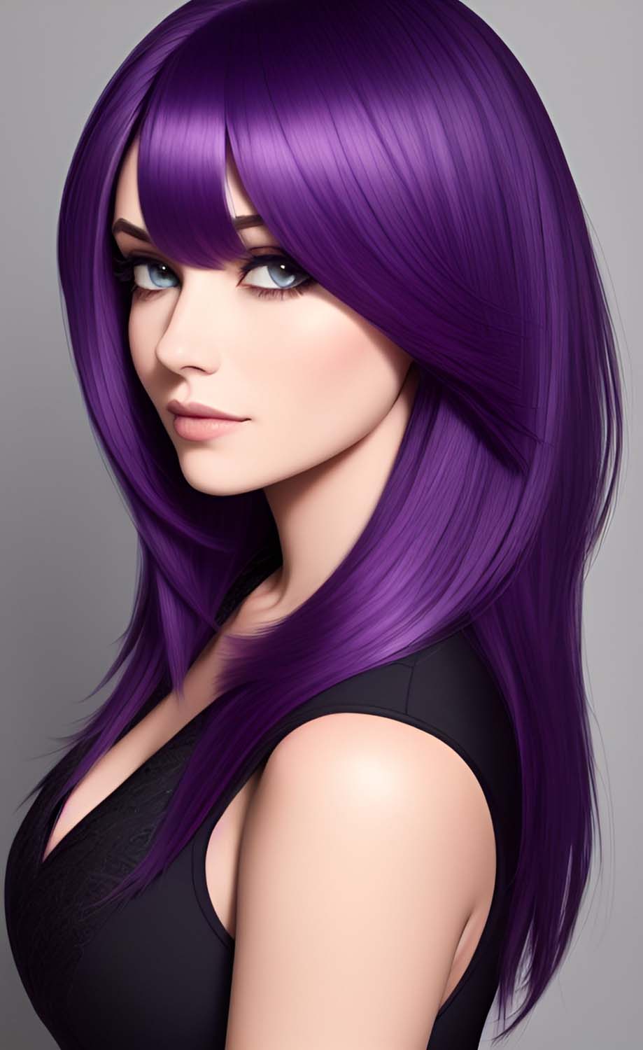 Purple Hairstyle Girl Portrait iPhone Wallpaper HD