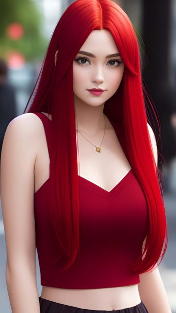 Red Hairs Girl iPhone Wallpaper HD