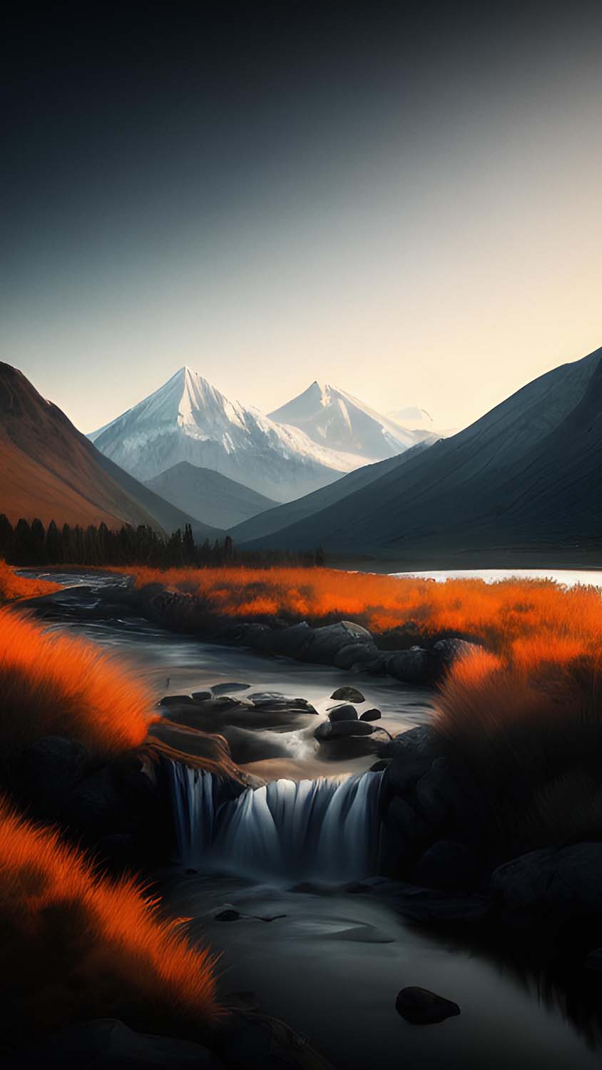River Between Mountains iPhone Wallpaper HD