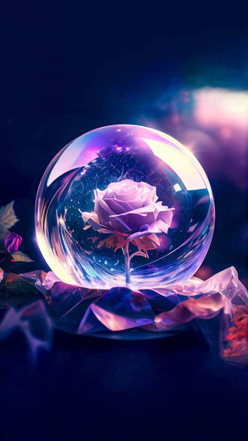 Rose in Glass iPhone Wallpaper HD