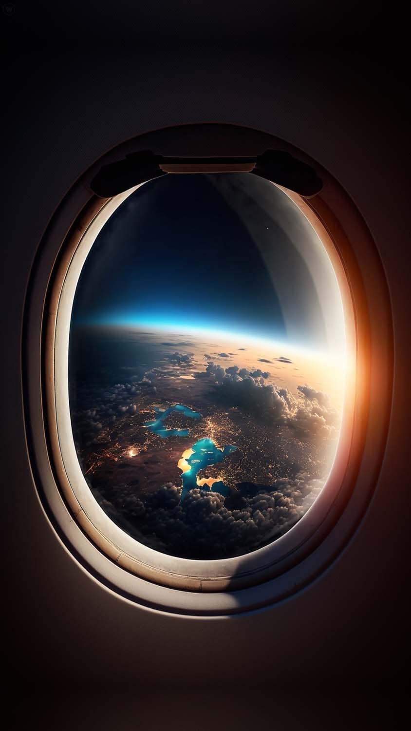 Spacecraft Window View iPhone Wallpaper HD